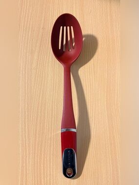 KITCHENAID RedSlotted Spoon Skimmer Serving Utesil Stir Large Heat Resistant 14”